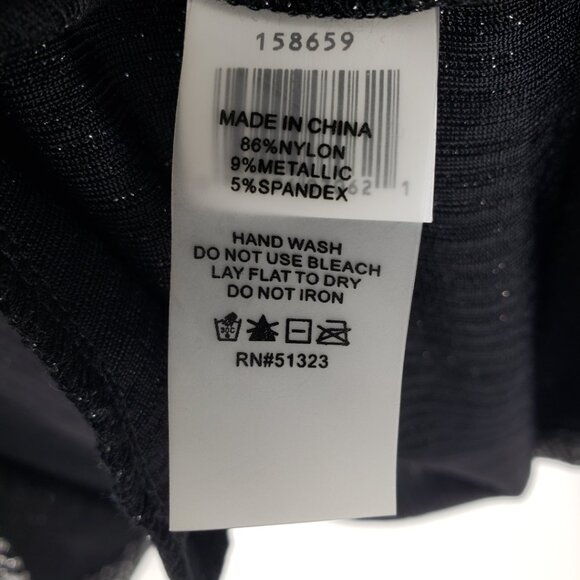 Chaus Metallic Open Front Cardigan Top M Long Sleeves Holiday Silver Black - Picture 12 of 12